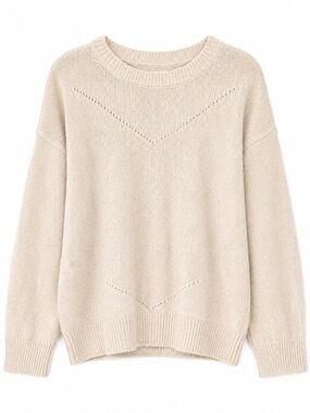 Women’s Cream Crewneck Sweater — Soft Everyday Pullover